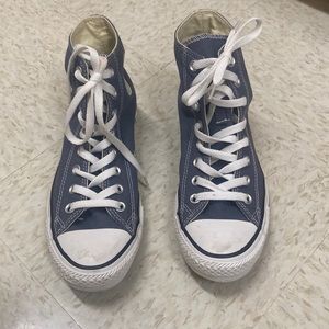 Lightly used high top blue converse